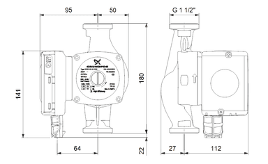 Grundfos UPS2 25-80 180 Sirkülasyon Pompası (1x230V)