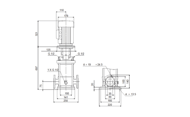 Grundfos CR3-25 A-FGJ-A-E-HQQE Dikey Çok Kademeli Santrifüj Pompa (3x230/400V)