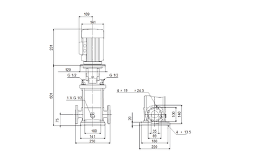 Grundfos CR1-15 A-FGJ-A-E-HQQE Dikey Çok Kademeli Santrifüj Pompa (3x230/400V)