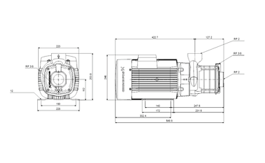 Grundfos CM15-3 A-R-A-E-AQQE F-A-A-N Yatay Çok Kademeli Santrifüj Pompa (Trifaze)