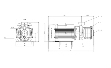 Grundfos CM10-2 A-R-A-E-AQQE F-A-A-N Yatay Çok Kademeli Santrifüj Pompa (Trifaze)