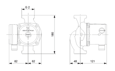 Grundfos UPS32-80 N 180 Sirkülasyon Pompası (1x230V)