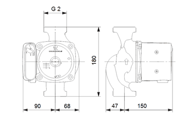 Grundfos UPS32-100 N 180 Sirkülasyon Pompası (1x230V)