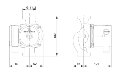 Grundfos UPS25-80 N 180 Sirkülasyon Pompası (1x230V)