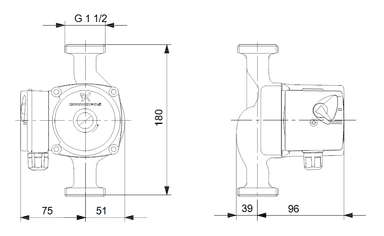 Grundfos UPS25-60 N 180 Sirkülasyon Pompası (1x230V)