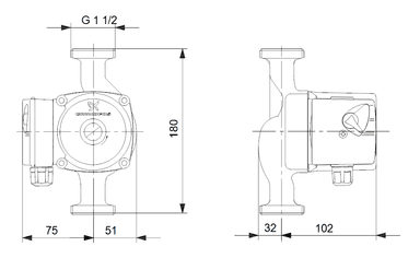 Grundfos UPS25-40 N 180 Sirkülasyon Pompası (1x230V)