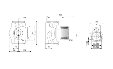 Grundfos MAGNA3 32-120 F 220 Frekans Kontrollü Sirkülasyon Pompası (1x230V)