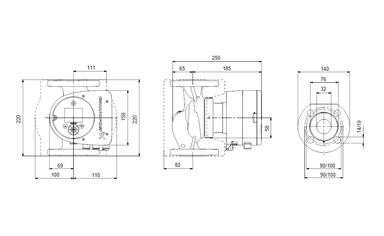 Grundfos MAGNA3 32-100 F 220 Frekans Kontrollü Sirkülasyon Pompası (1x230V)
