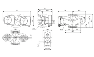 Grundfos MAGNA1 D 32-100 F 220 İkiz Frekans Kontrollü Sirkülasyon Pompası (1x230V)