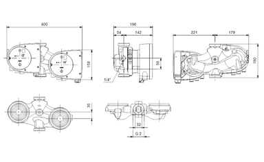 Grundfos MAGNA1 D 32-100 180 İkiz Frekans Kontrollü Sirkülasyon Pompası (1x230V)