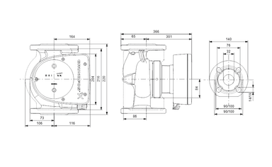 Grundfos MAGNA1 32-120 F 220 Frekans Kontrollü Sirkülasyon Pompası (1x230V)