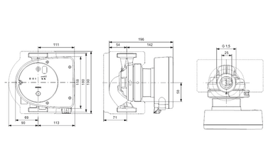 Grundfos MAGNA1 25-100 180 Frekans Kontrollü Sirkülasyon Pompası (1x230V)