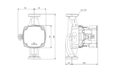 Grundfos ALPHA1 GO 25-60 180 Frekans Kontrollü Sirkülasyon Pompası (1x220-240V)