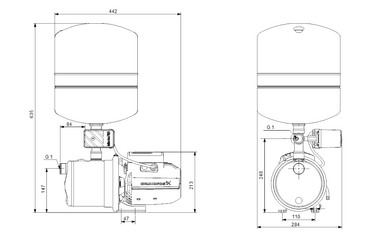 Grundfos JP 4-54 PT-V Jet Pompalı Hidrofor (1x230V)