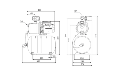 Grundfos JP 3-42 PT-H Jet Pompalı Hidrofor (1x230V)