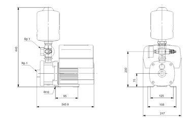 Grundfos CMBE3-62 I-U-C-C-D-A Frekans Kontrollü Hidrofor (1x200-240V)