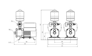 Grundfos CMBE TWIN 3-62 İkiz Frekans Kontrollü Hidrofor (1x230V)