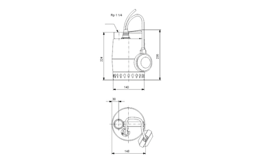 Grundfos UNILIFT KP350-A-1 Paslanmaz Drenaj Dalgıç Pompası (1x220-240V)
